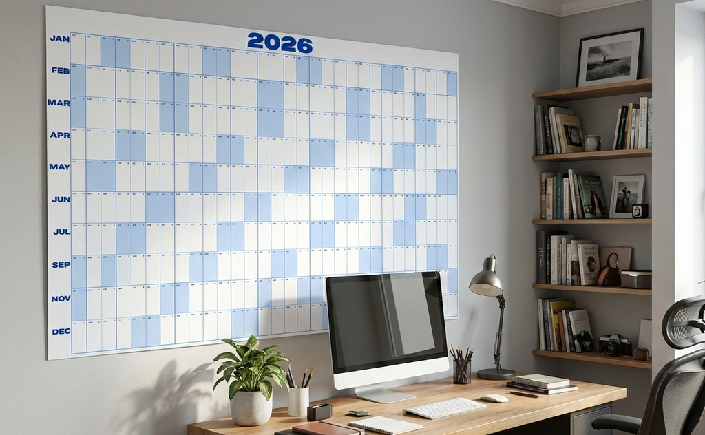 2026 Wall Calendar - A0 Emerald Green